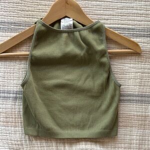 Cotton On Sage Ribbed Crop Top